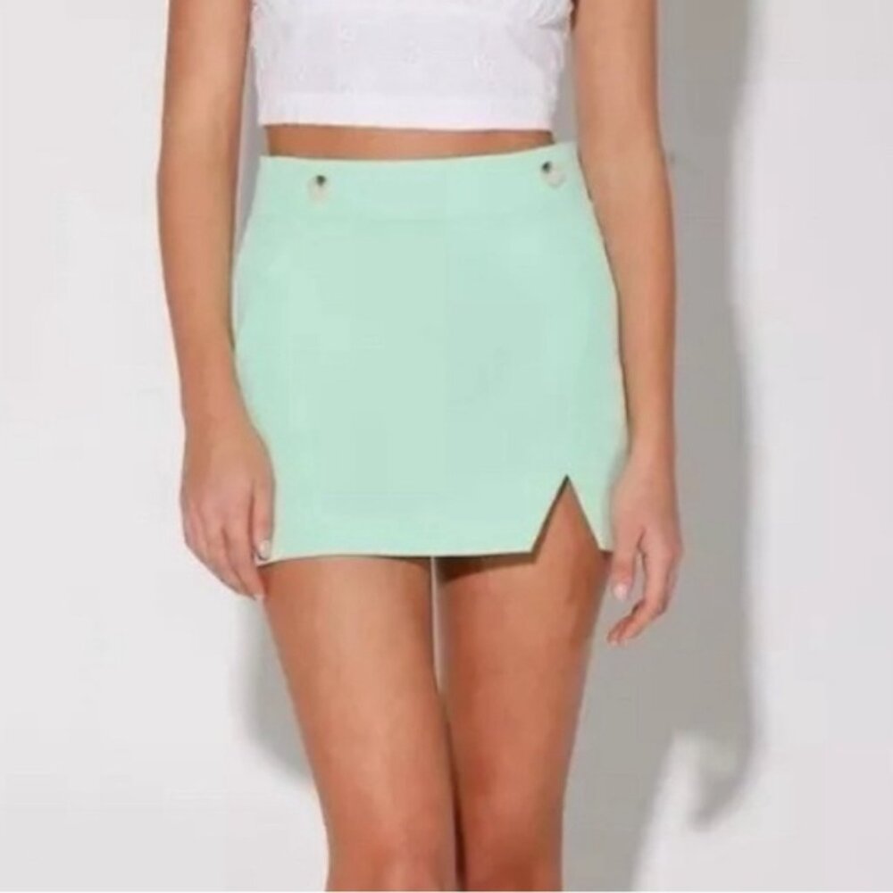 NWT WALTER BAKERβ KATARINA SEXY Mini Skirt Mint Side Split St W4451 Size 6